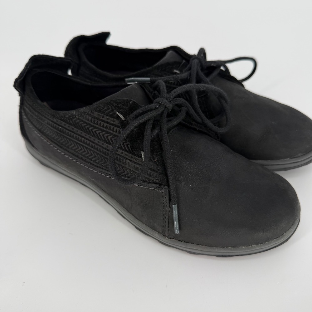 Merrell Mimix Daze Black Leather Lace Up Flats Womens 6.5 J42512 Boho Comfort